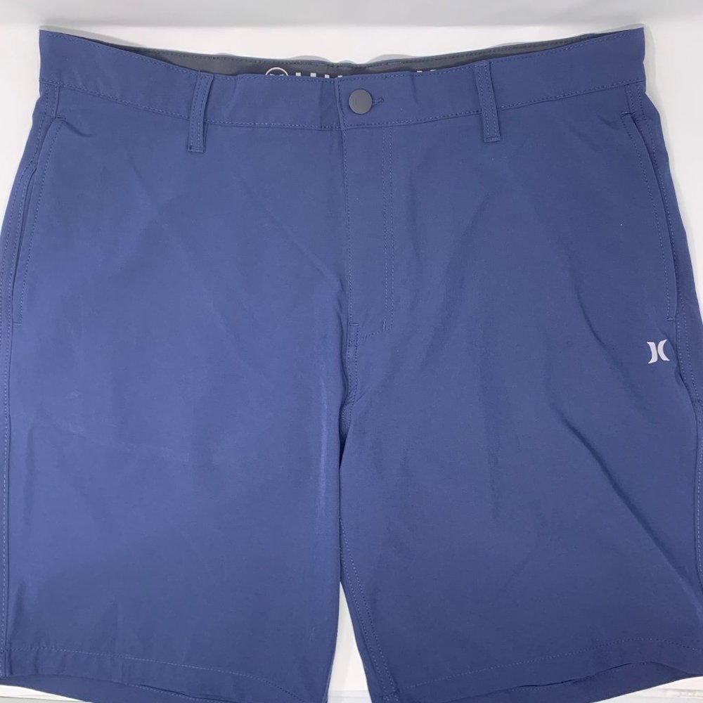 Hurley Flat Front Stretch Lightweight Blue‎ Men's Golf Shorts Size W38